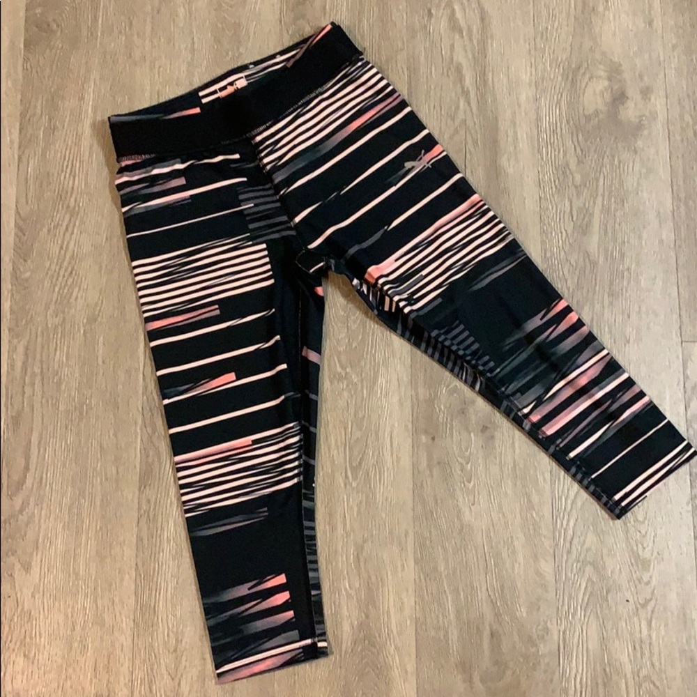 Pink and black striped leggings